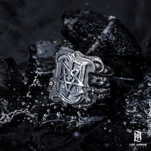 Load image into Gallery viewer, Pentagram ring in 925 silver – Lord Ahriman’s signature seal of darkness