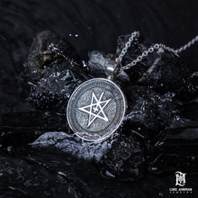 Load image into Gallery viewer, Lucifer’s Stamp pendant in 925 Sterling Silver – signature pentagram design