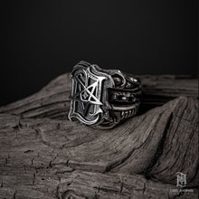 Load image into Gallery viewer, Pentagram ring in 925 silver – Lord Ahriman’s signature seal of darkness