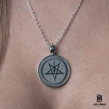 Load image into Gallery viewer, Lucifer’s Stamp – a powerful 925 silver pendant by Lord Ahriman. Handcrafted with arcane symbology, rebellion, and gothic elegance. Wear the darkness.