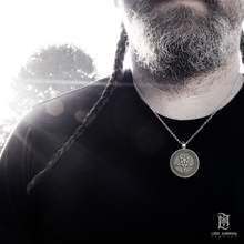 Load image into Gallery viewer, Lucifer’s Stamp – a powerful 925 silver pendant by Lord Ahriman. Handcrafted with arcane symbology, rebellion, and gothic elegance. Wear the darkness.