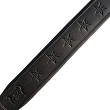 Load image into Gallery viewer, Lord Ahriman signature guitar strap – black Italian Nappa leather
