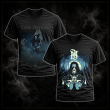 Load image into Gallery viewer, Lord Ahriman Dual T-Shirt Bundle featuring Nightfall and In the Sign of the Horns - Official Dark Funeral apparel

