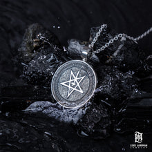 Lade das Bild in den Galerie-Viewer, Lucifer's Stamp 925 sterling silver pentagram pendant by Lord Ahriman
