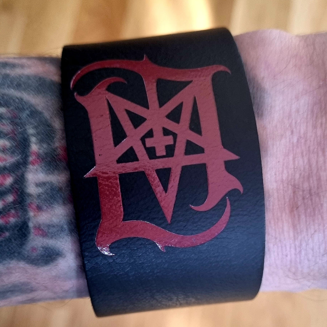 High quality Leather Bracelet with Black or Red Signature Logo now available!